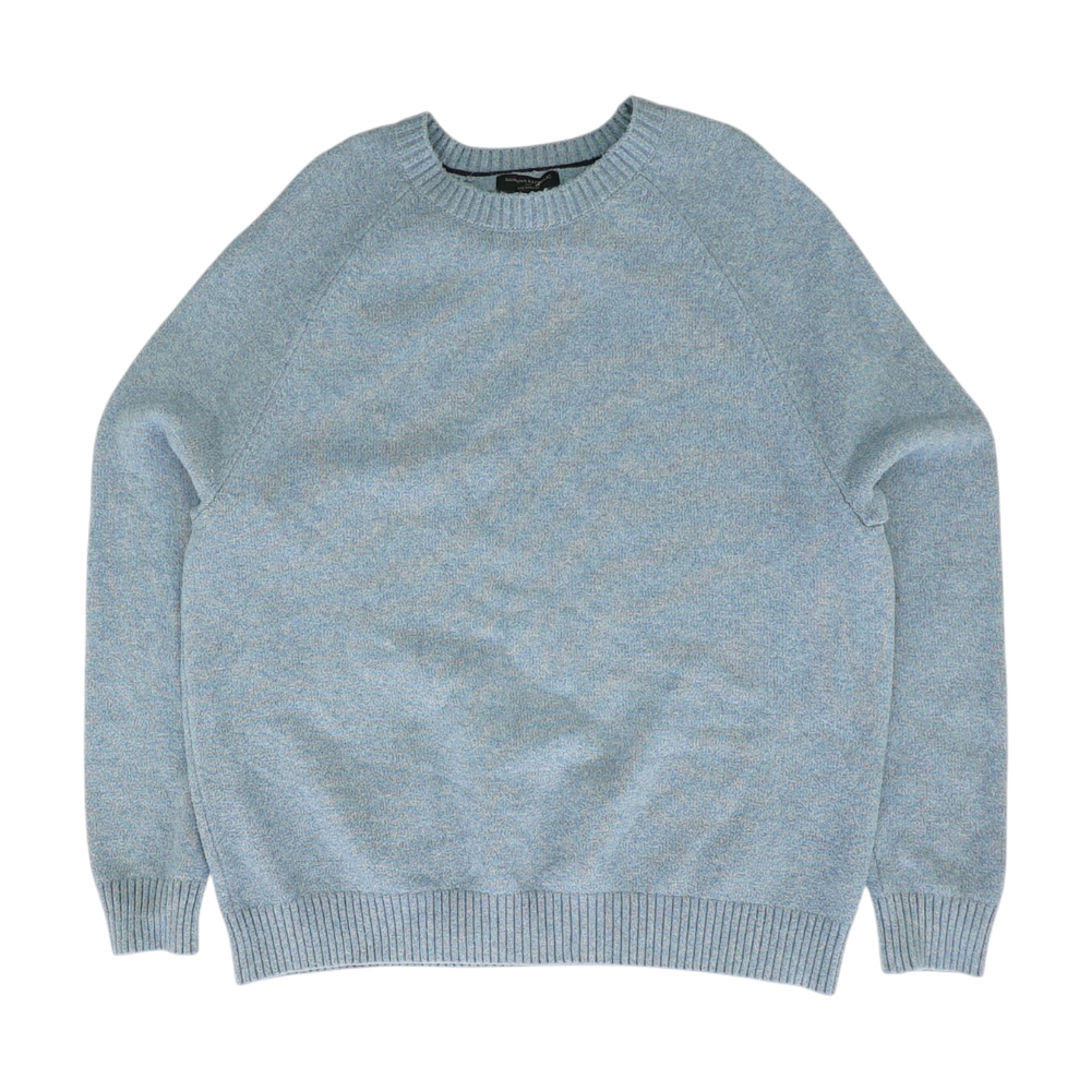Blue Solid Pullover Sweater