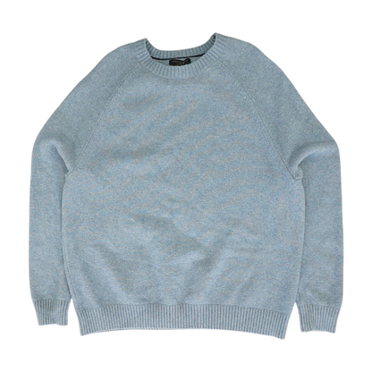 Blue Solid Pullover Sweater