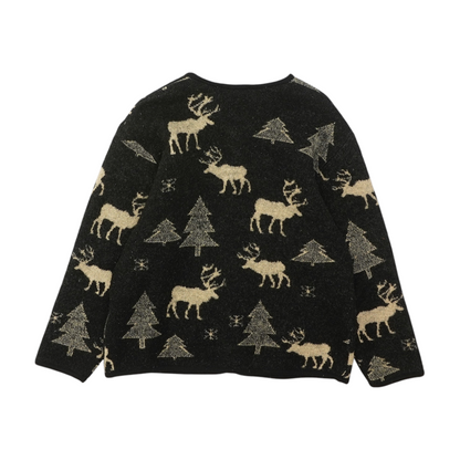 Vintage Black Graphic Cardigan Sweater
