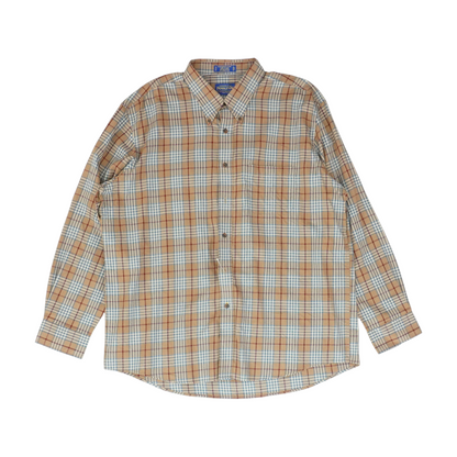 Brown Plaid Long Sleeve Button Down