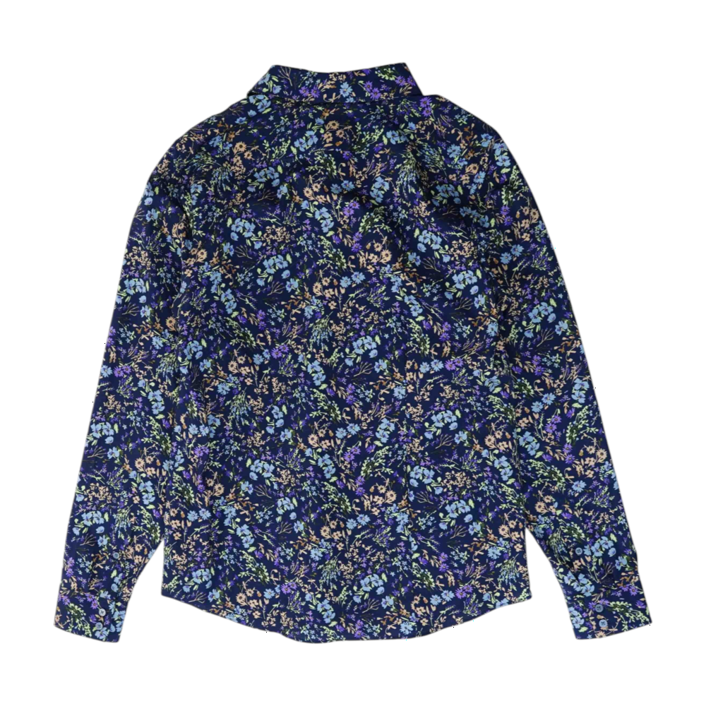 Navy Tall Floral Button Down