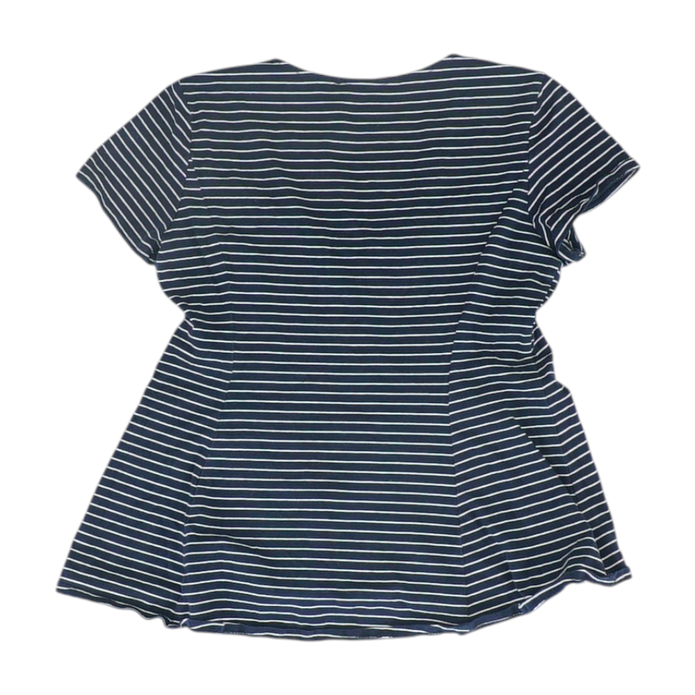 Navy Petite Striped Blouse