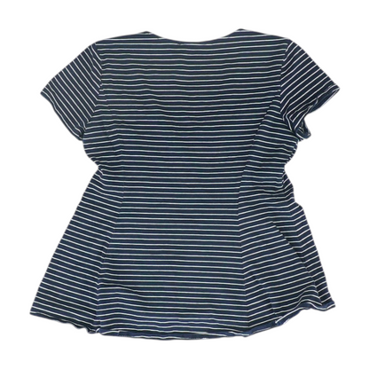 Navy Petite Striped Blouse