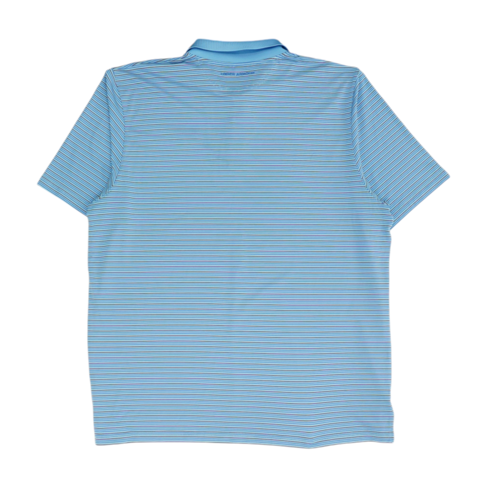 Blue Striped Short Sleeve Polo