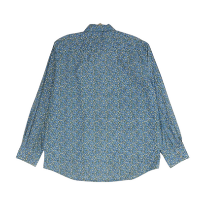Blue Floral Long Sleeve Button Down