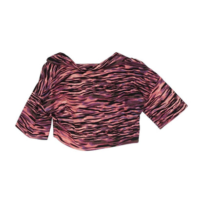 Mauve Geometric Short Sleeve Blouse