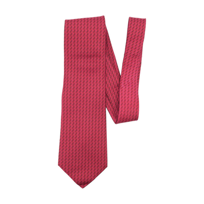 Vintage Red Jacquard Basketweave Neck Tie