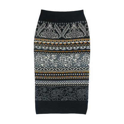 Black Print Maxi Skirt