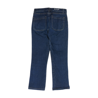Blue Solid Denim Capris