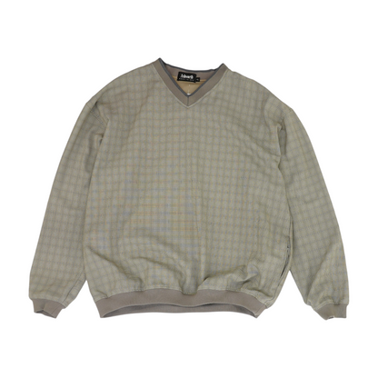 Beige Plaid Sweatshirt Pullover