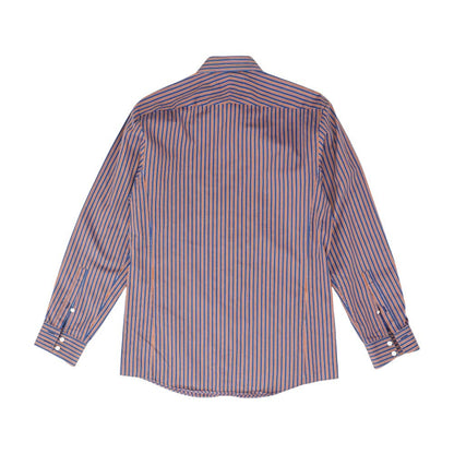 Navy Striped Long Sleeve Button Down