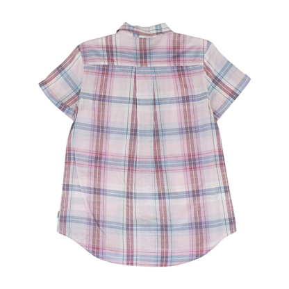 Pink Petite Plaid Button Down
