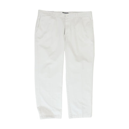 White Solid Chino Pants