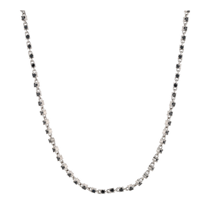 4 5/8 ctw Sterling Silver Black Diamond Tennis Necklace