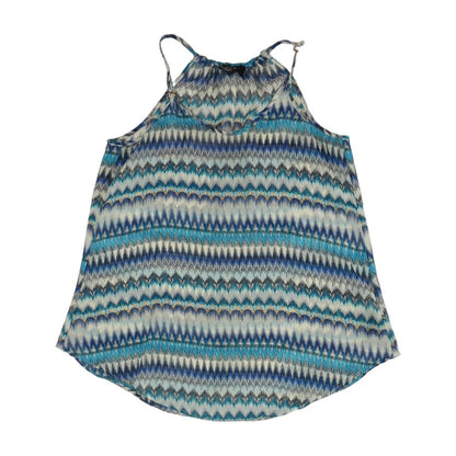 Blue Chevron Sleeveless Blouse