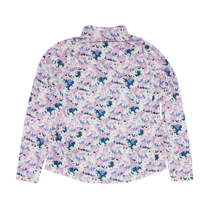 White Floral 1/4 Zip Pullover
