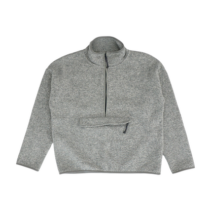 Gray Solid 1/4 Zip Pullover