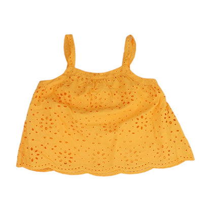Orange Eyelet Knit Top