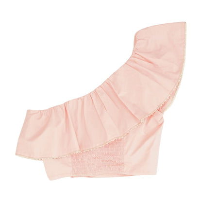 Pink Solid Sleeveless Blouse