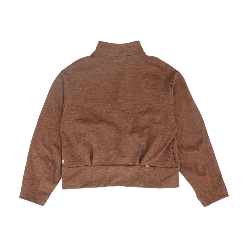 Brown Solid 1/4 Zip Pullover