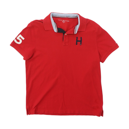 Red Solid Short Sleeve Polo