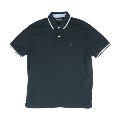 Black Solid Short Sleeve Polo