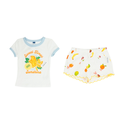 White Short Sleeve Set