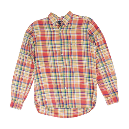Orange Plaid Button Down