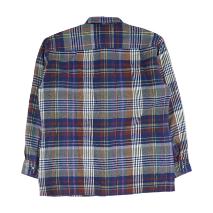 Navy Plaid Flannel Button Down