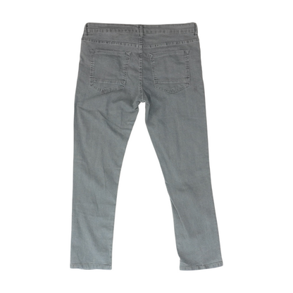 Gray Solid Slim Leg Jeans