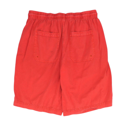 Red Solid Knit Shorts