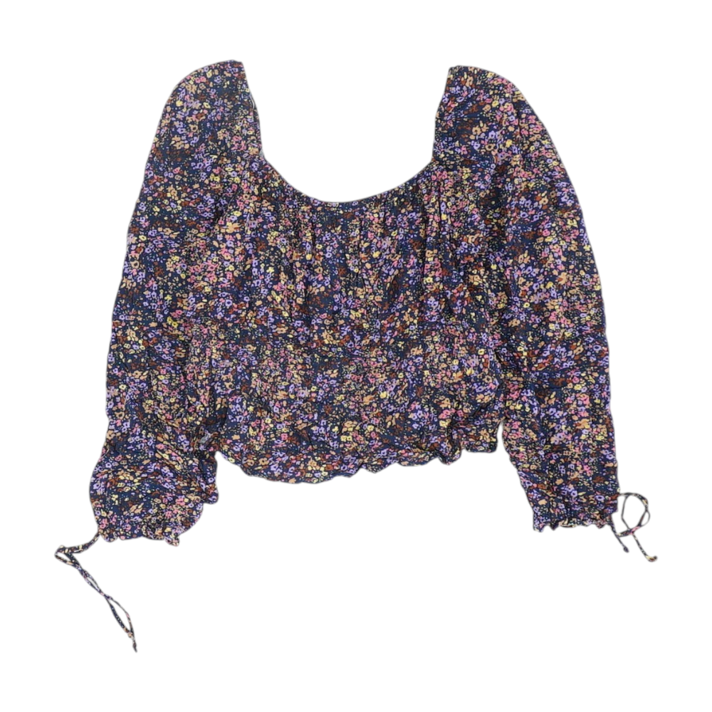 Navy Floral Blouse