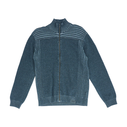 Gray Solid Cardigan Sweater