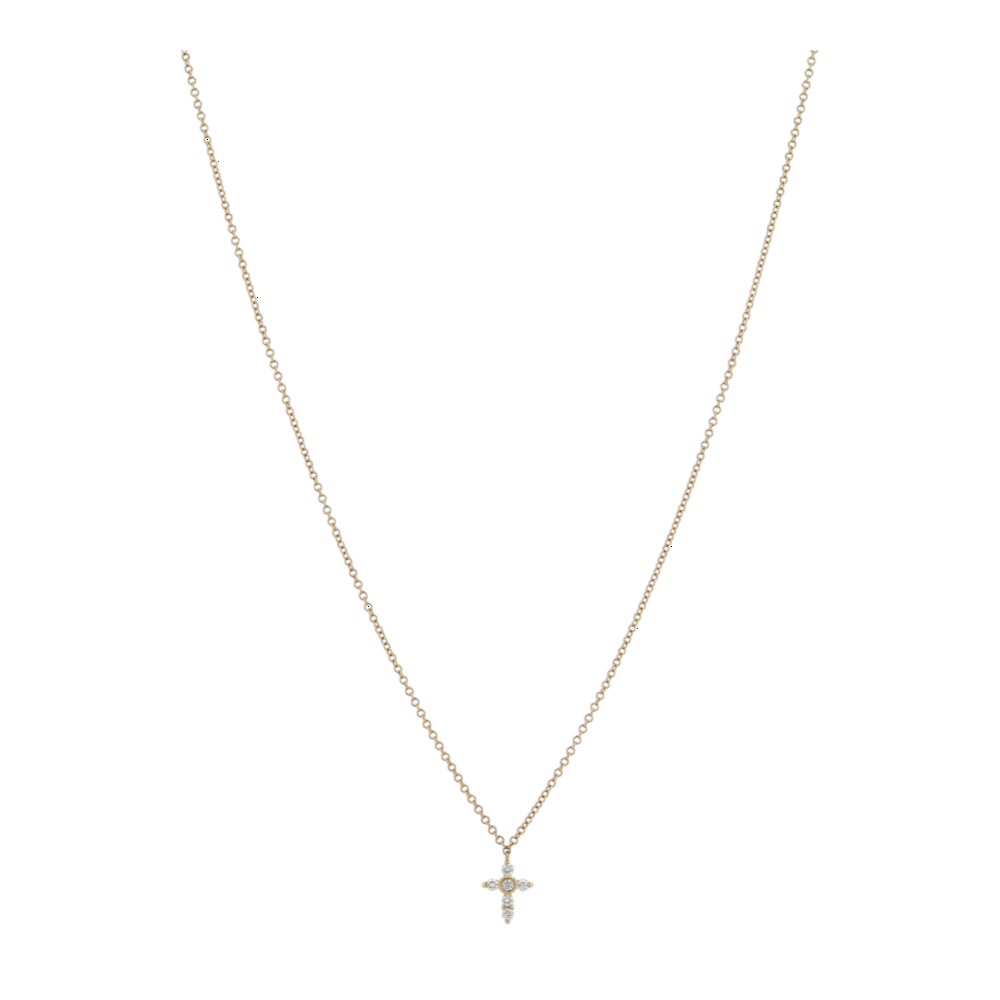 18K Yellow Gold Diamond Pendant Necklace