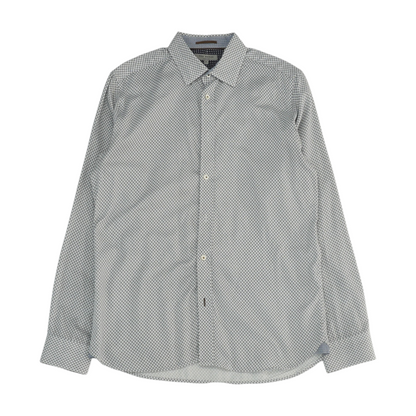 Black Geometric Long Sleeve Button Down