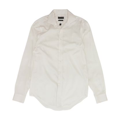 White Solid Long Sleeve Button Down
