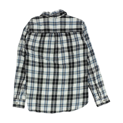 White Plaid Flannel Button Down