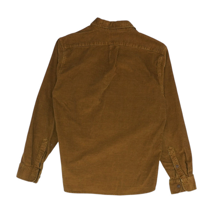 Brown Solid Flannel Button Down