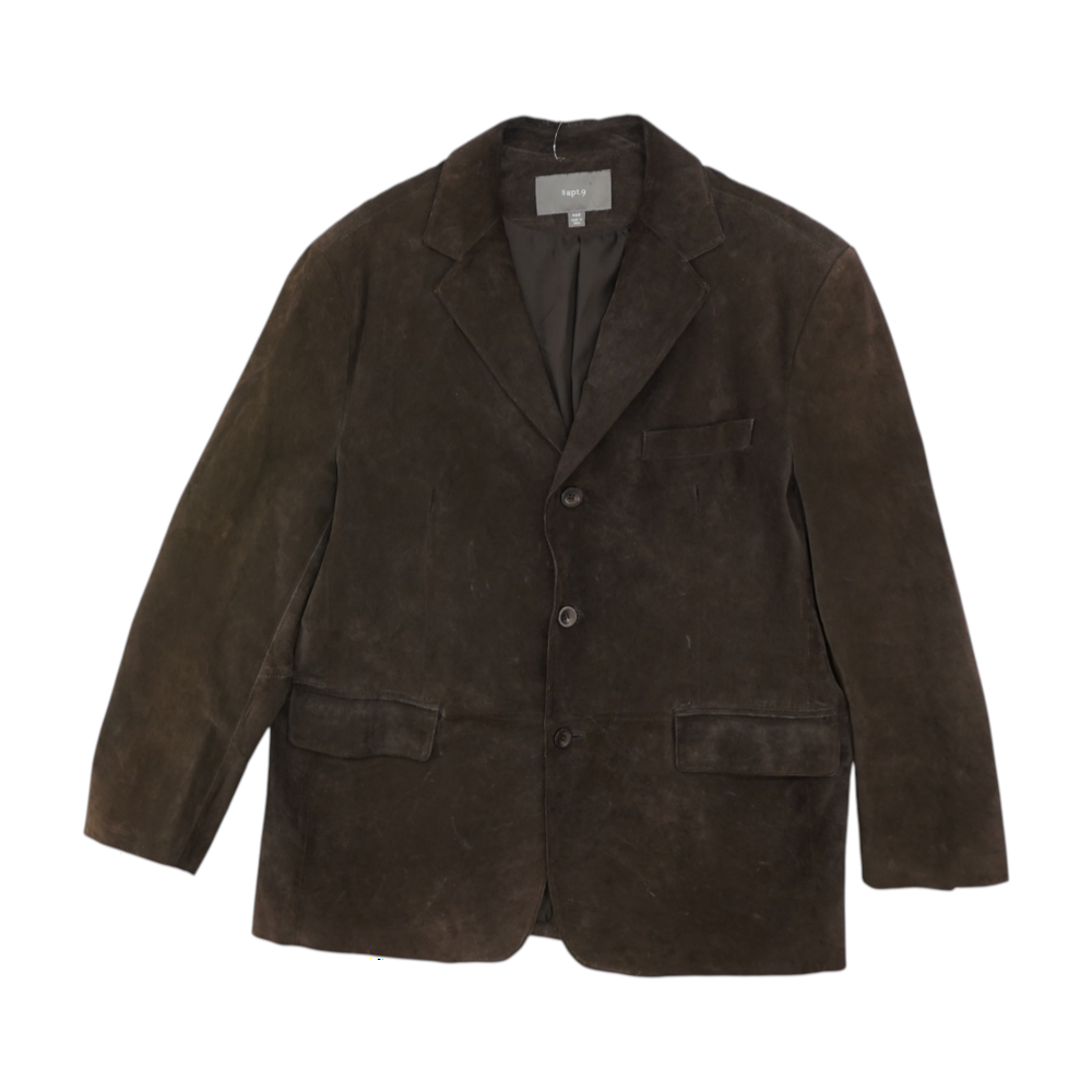 Brown Solid Leather Jacket