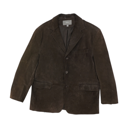 Brown Solid Leather Jacket