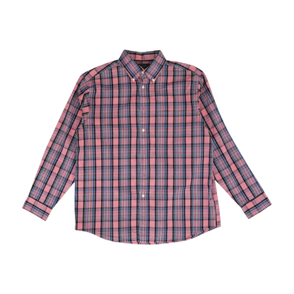 Pink Plaid Long Sleeve Button Down