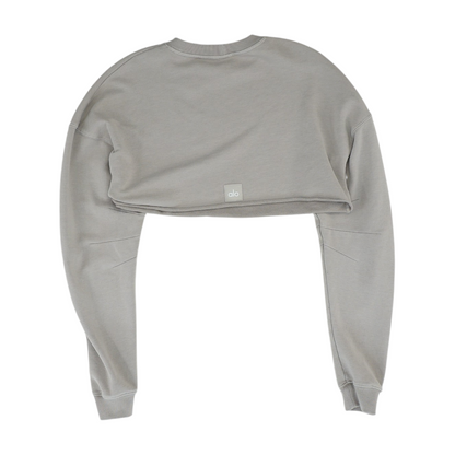 Gray Solid Sweatshirt Pullover