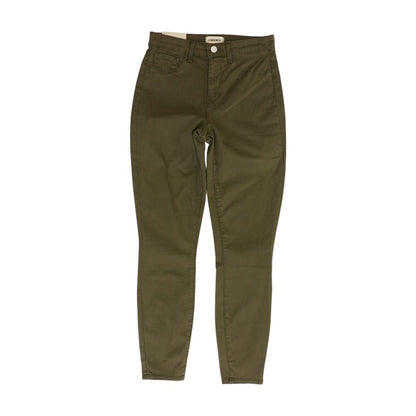 Olive Solid High Rise Skinny Leg Jeans