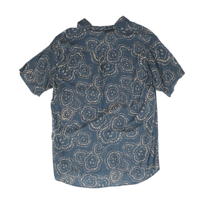 Black Print Short Sleeve Button Down