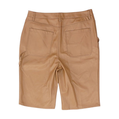Brown Solid Shorts