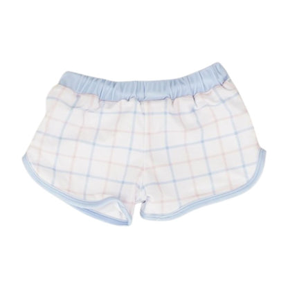 White Check Active Shorts