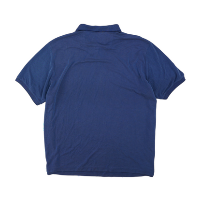 Blue Solid Short Sleeve Polo