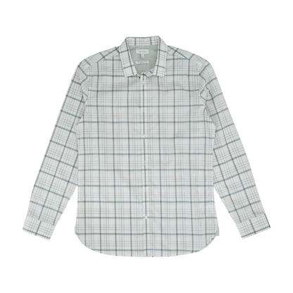 White Plaid Long Sleeve Button Down