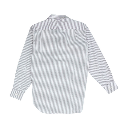 White Striped Long Sleeve Button Down