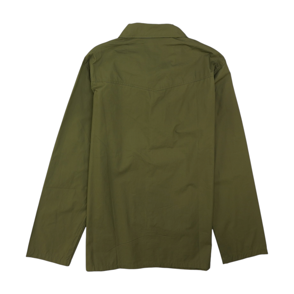 Green Solid Long Sleeve Button Down